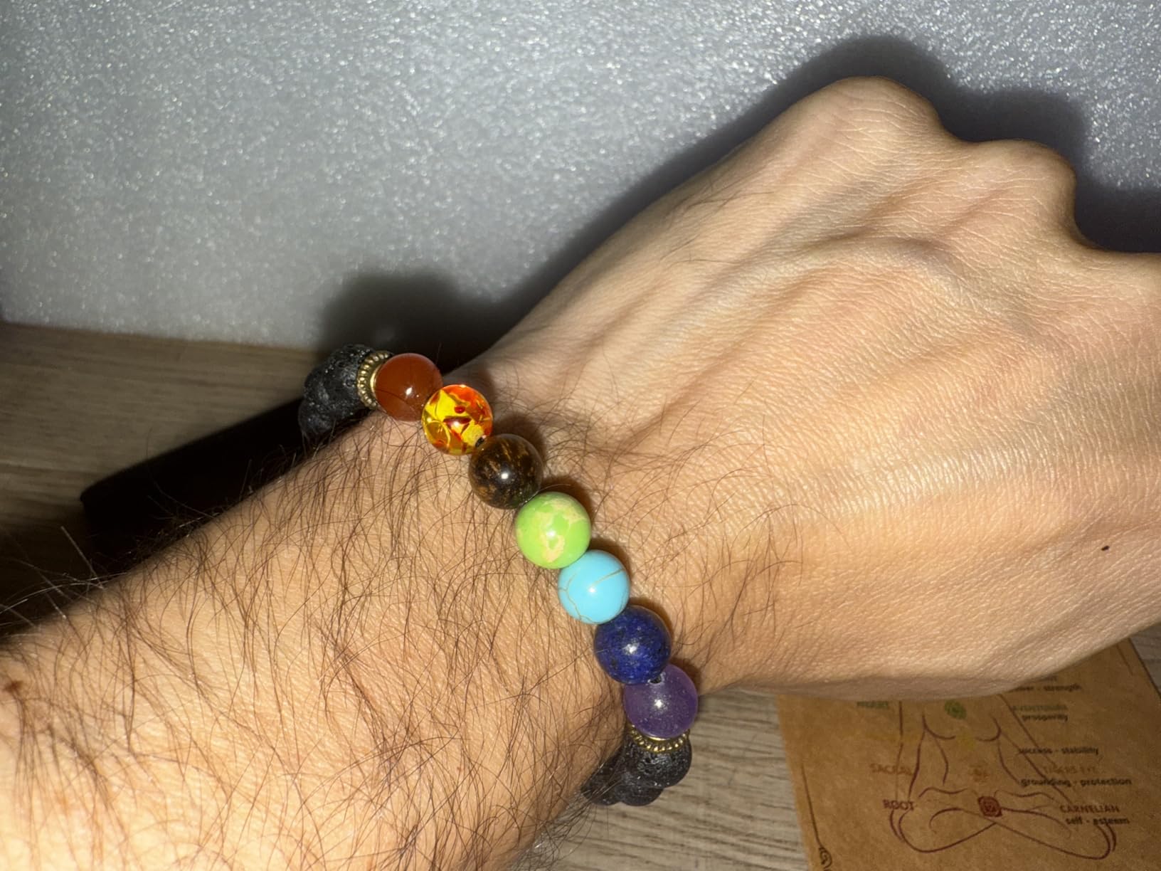 Pulseras de roca de lava 7 chakras